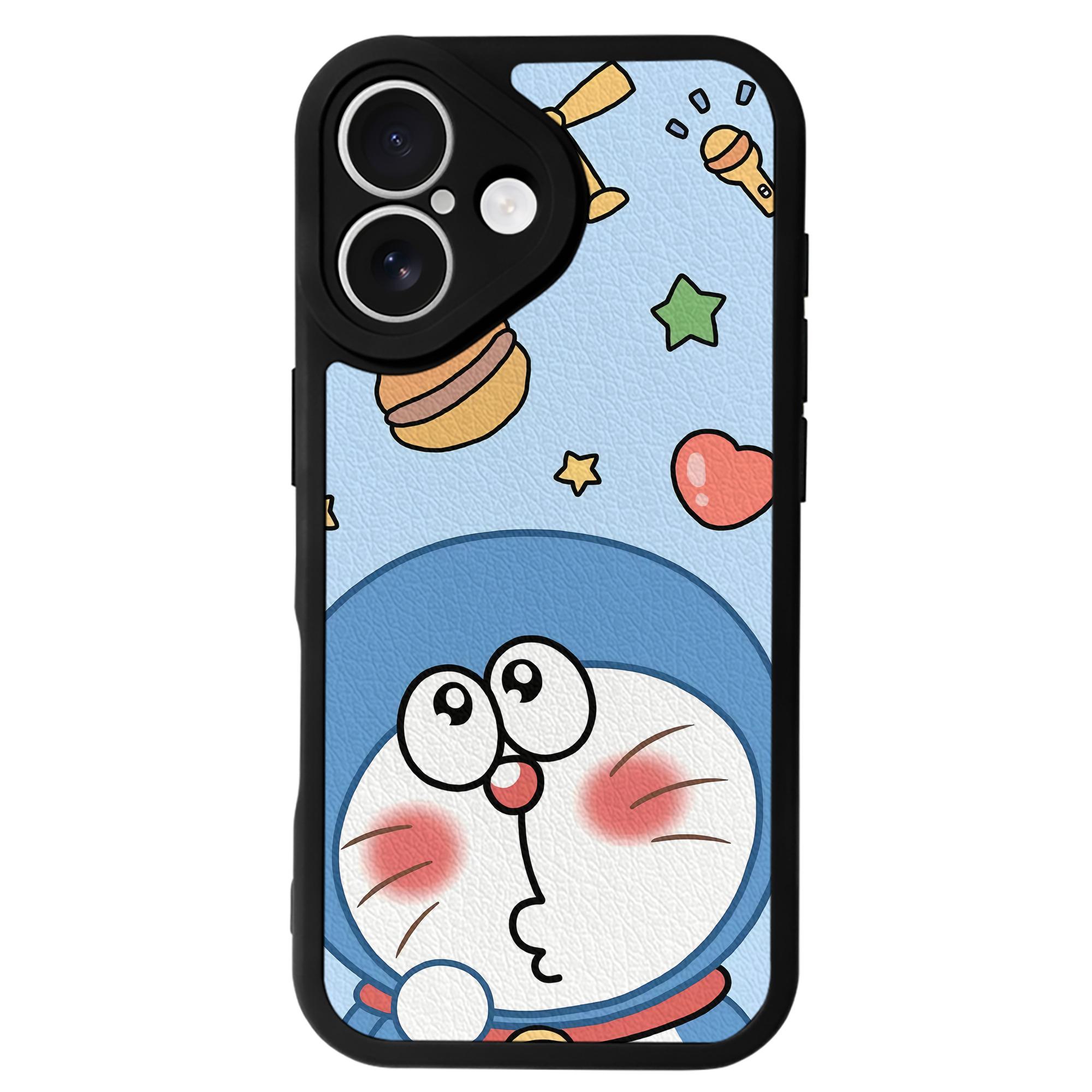（画像用） ドラえもん Doraemon 【iPhone 16シリーズ対応】シリコンスマホケース（レザー調） 材質：シリコン